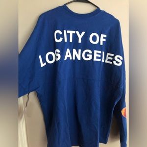 NWT  SPIRIT JERSEY  CITY OF LOS ANGELES LS Blue Sweatshirt w/ Flowers XXL  $78